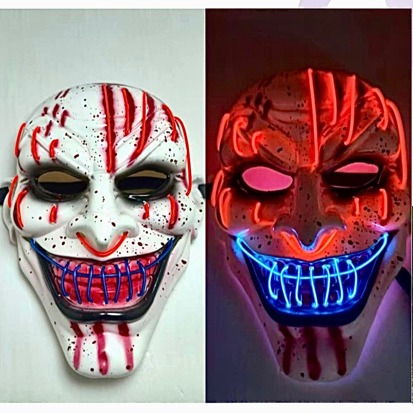 MEGA COMBO Máscara Terrorífica Doble Luz + Arma