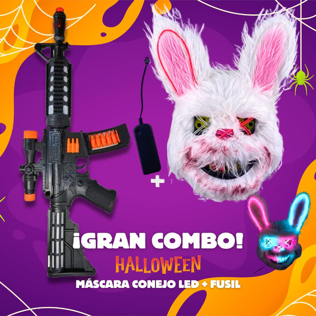 MEGA COMBO Máscara Animal Doble Luz + Arma