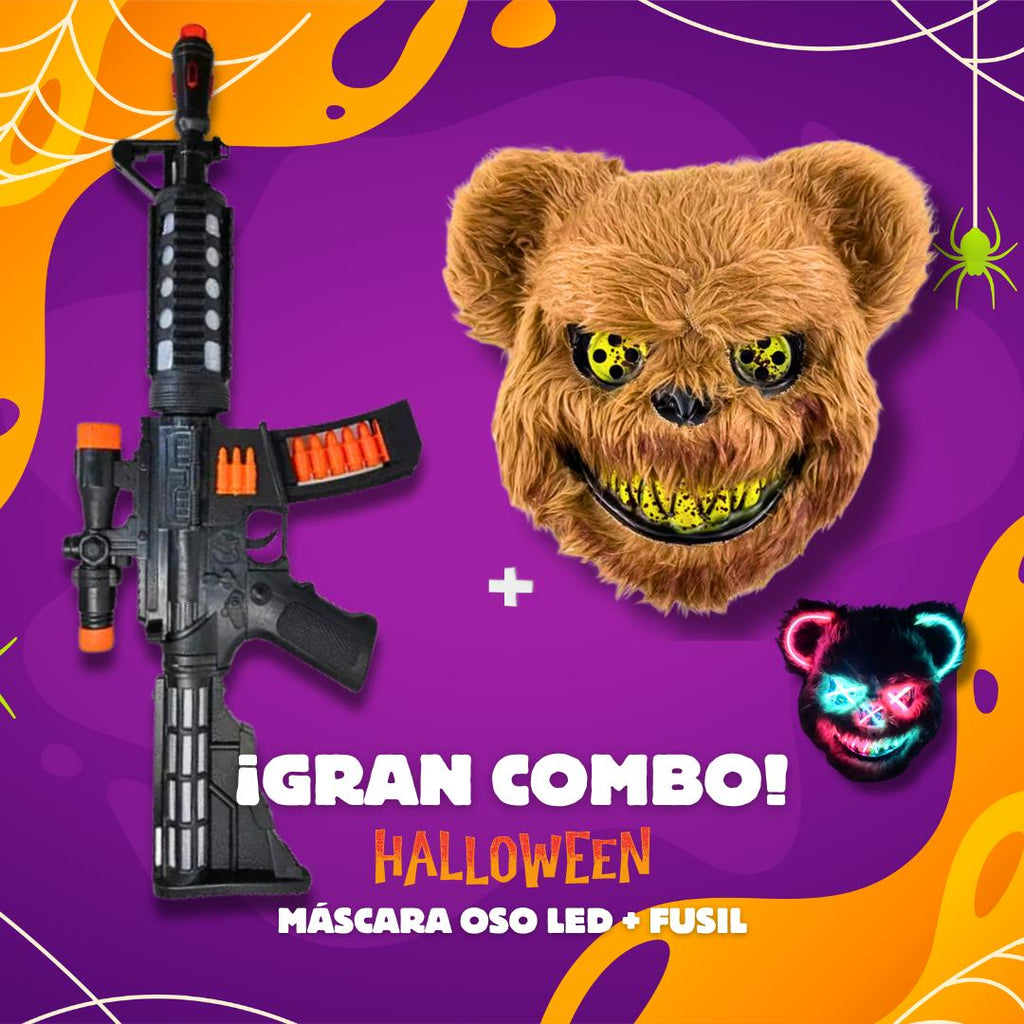 MEGA COMBO Máscara Animal Doble Luz + Arma