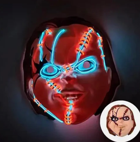 MEGA COMBO Máscara Terrorífica Doble Luz + Arma